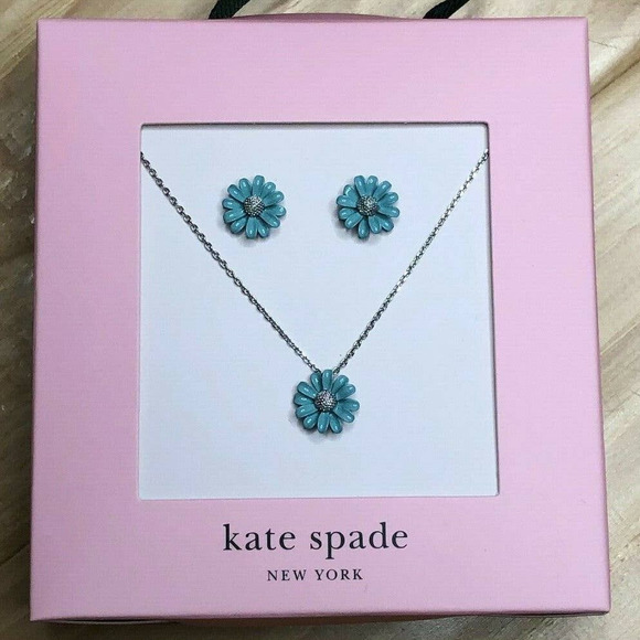 Kate Spade Set Flower Stud Earrings & Necklace